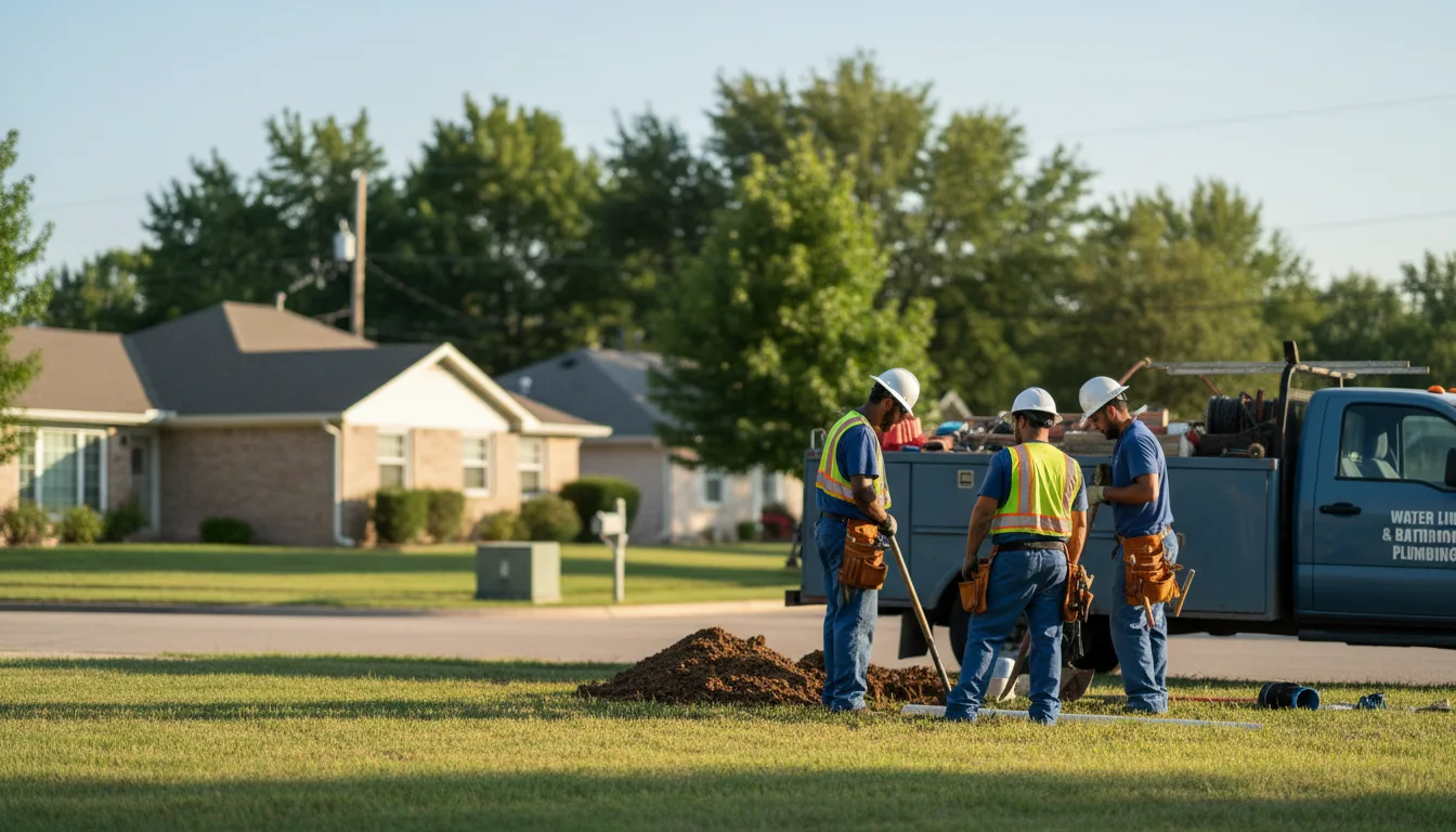 Residential water line and bathroom plumbing service in Weldon, IA